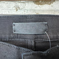 Amiri Black Leather Core Logo Black Waxed Denim Jeans Sz 29