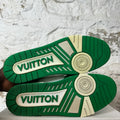 Louis Vuitton Green White Strap Trainer Sneaker Sz 11.5 (10LV) No Box