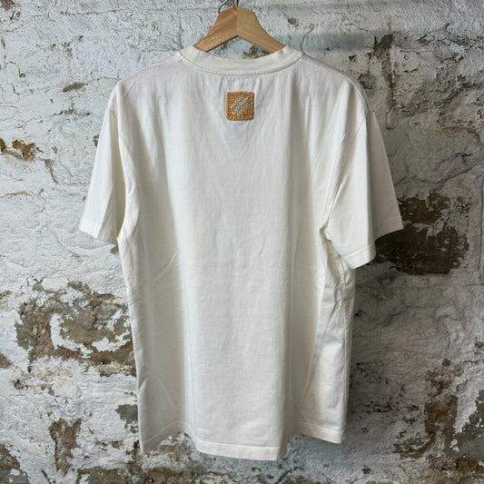 Louis Vuitton Embroidered Signature White T-Shirt Sz L