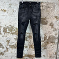 Amiri Plain Faded Black Distressed Denim Jeans Sz 32