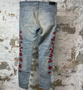 Amiri Red Bones Blue Denim Jeans Sz 38