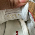 Prada Americas Cup Red Patent Grey White Sneaker Sz 7.5