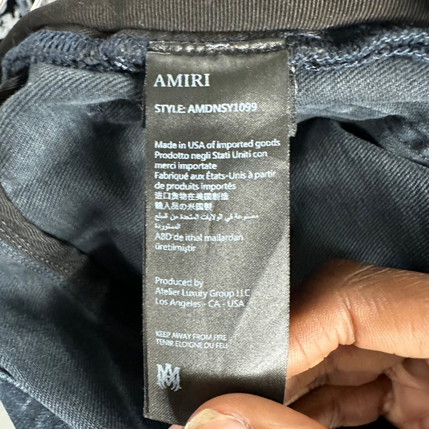 Amiri MX1 Red Suede Faded Black Denim Jeans Sz 29