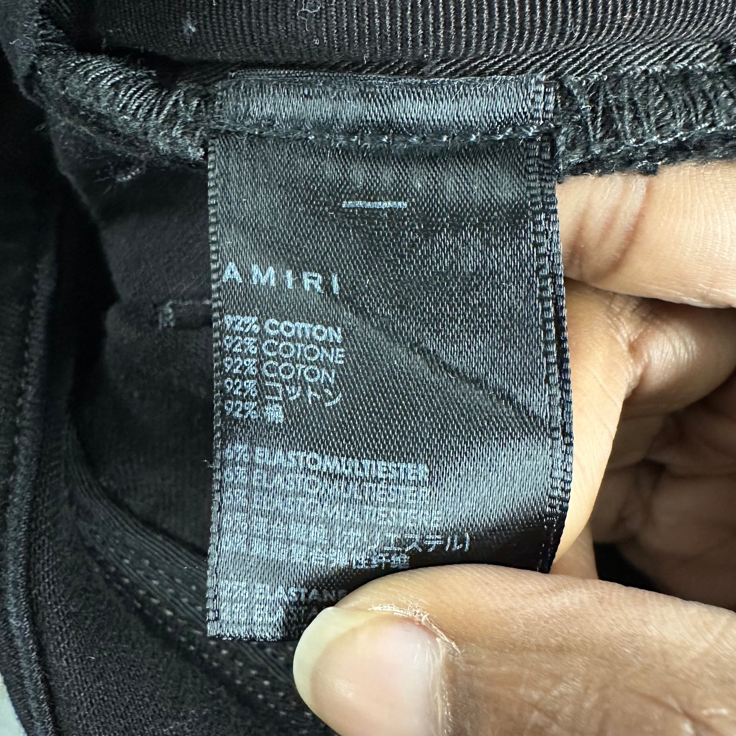 Amiri Black Suede Core Logo Black Denim Jeans Sz 33