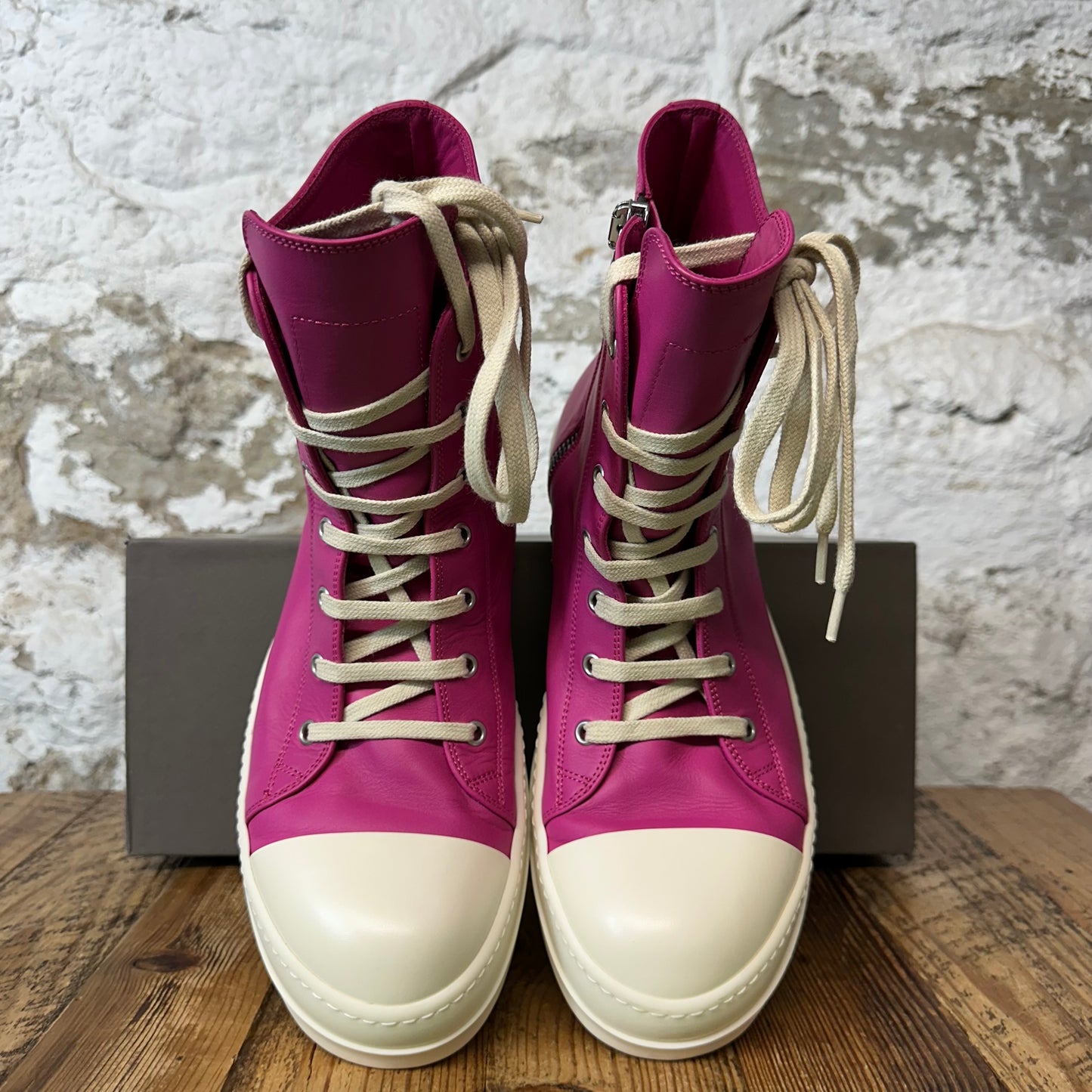 Rick Owens High Hot Pink Milk Sneaker Sz 10.5 (43.5)