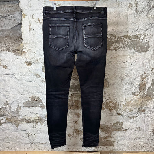 Amiri MX1 Black White Woven Black Denim Jeans Sz 38