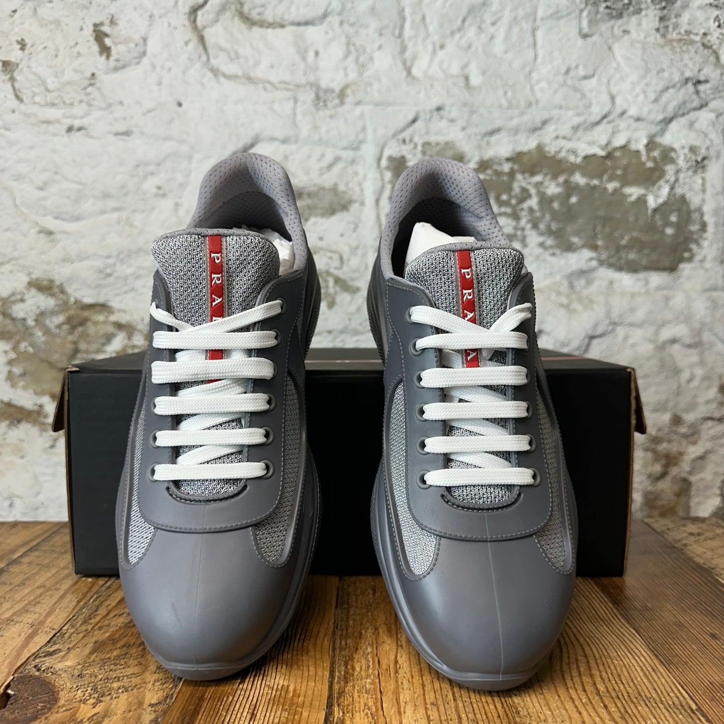 Prada Americas Cup Grey Rubber Sneaker Sz 10 (43)