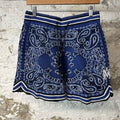 Amiri White AM Blue Paisley Knit Shorts Sz M