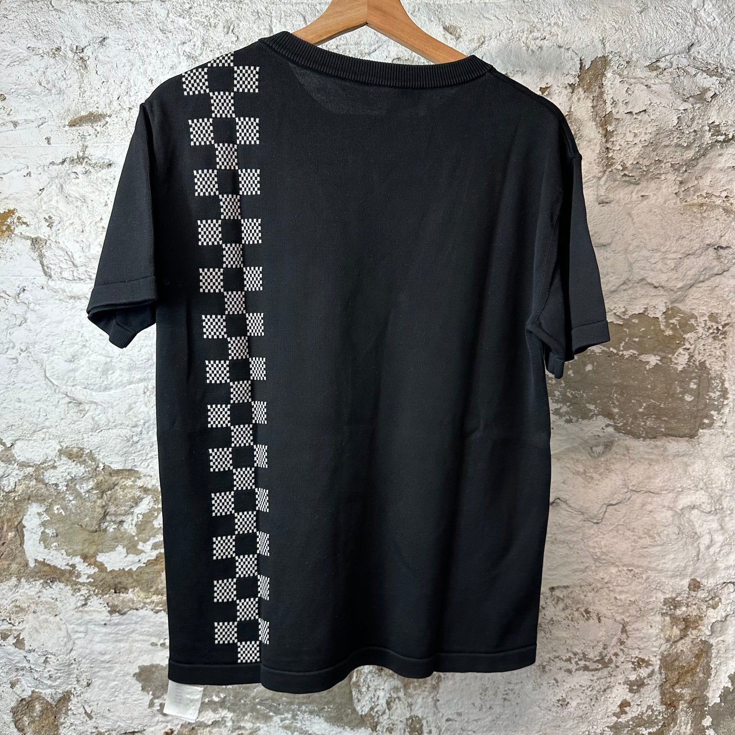 Louis Vuitton White Damier Black Stripe T-Shirt Sz S