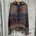 Vale Multicolor Plaid Rhinestone Flannel Sz XXL