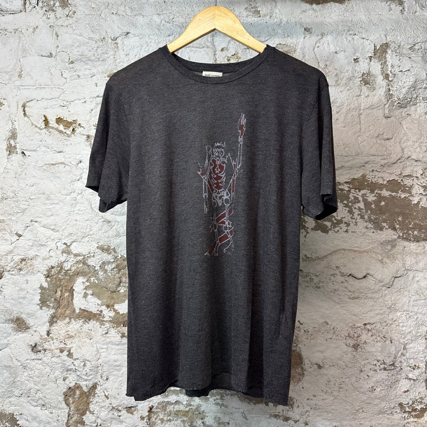 Saint Laurent Burning Man T-shirt Grey Sz S