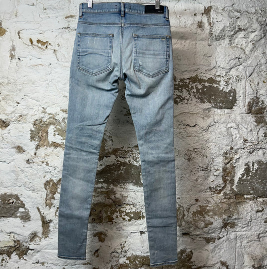 Amiri MX1 Blue Suede Blue Denim Jeans Sz 28