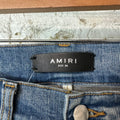 Amiri Distressed Side Spell Blue Denim Jeans Sz 28