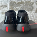 Prada Americas Cup Triple Black Patent Sneaker Sz 12