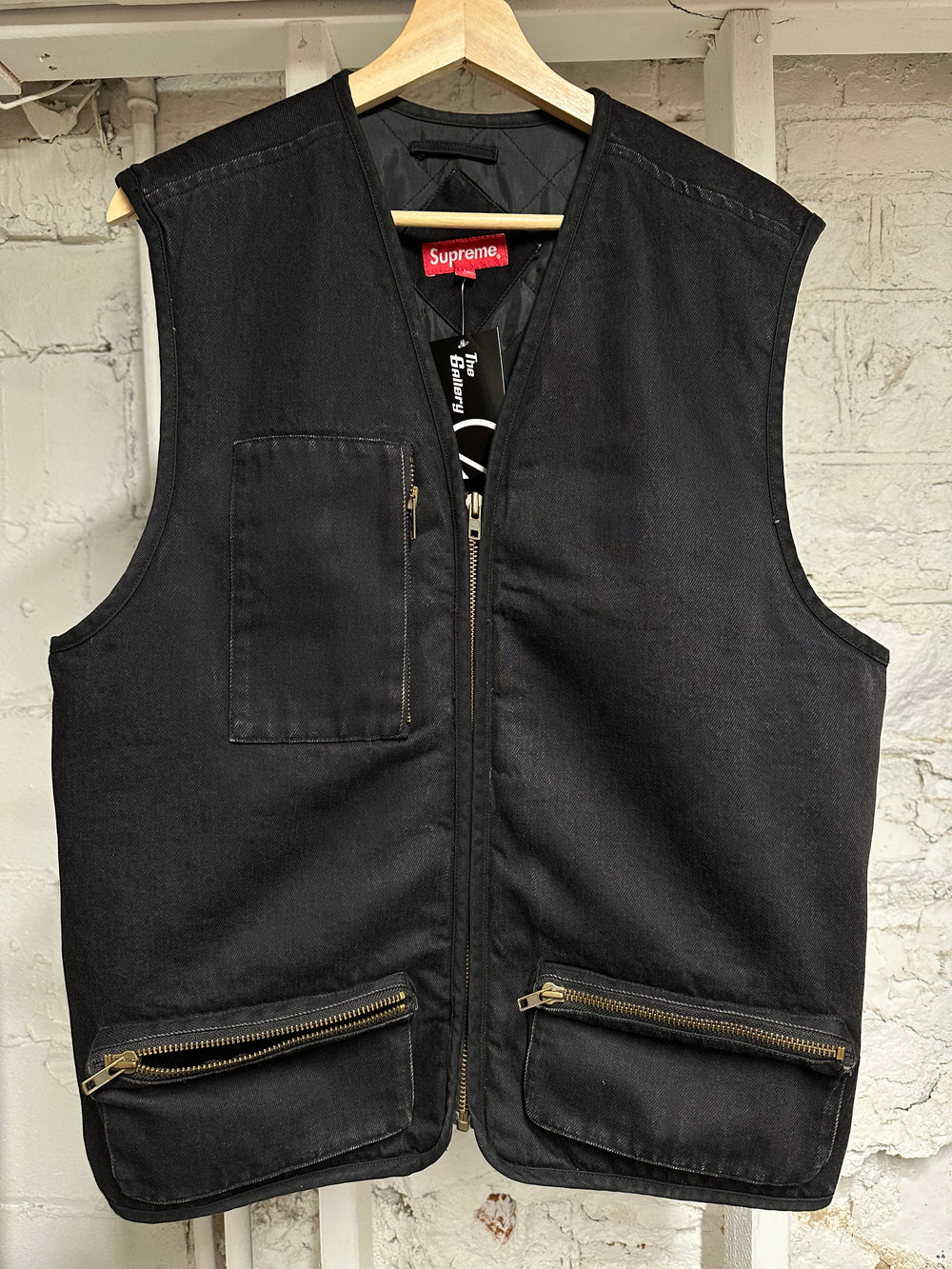 Supreme Black Denim Vest Sz M