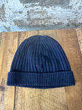 Moncler Small Logo Navy Beanie