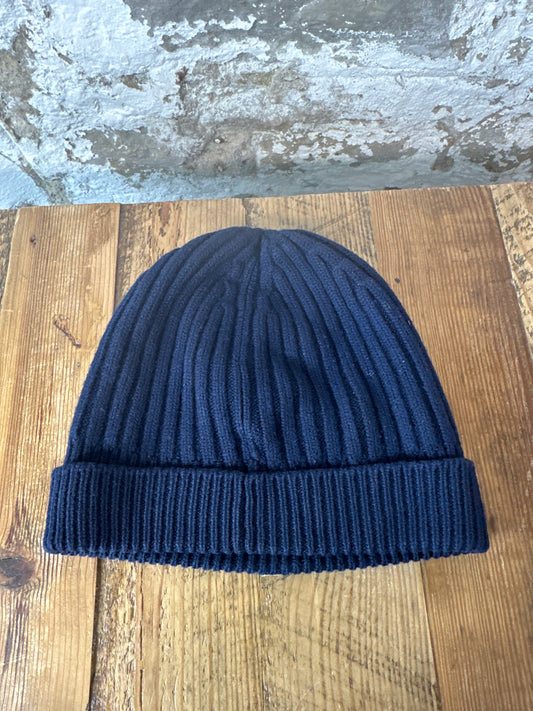 Moncler Small Logo Navy Beanie