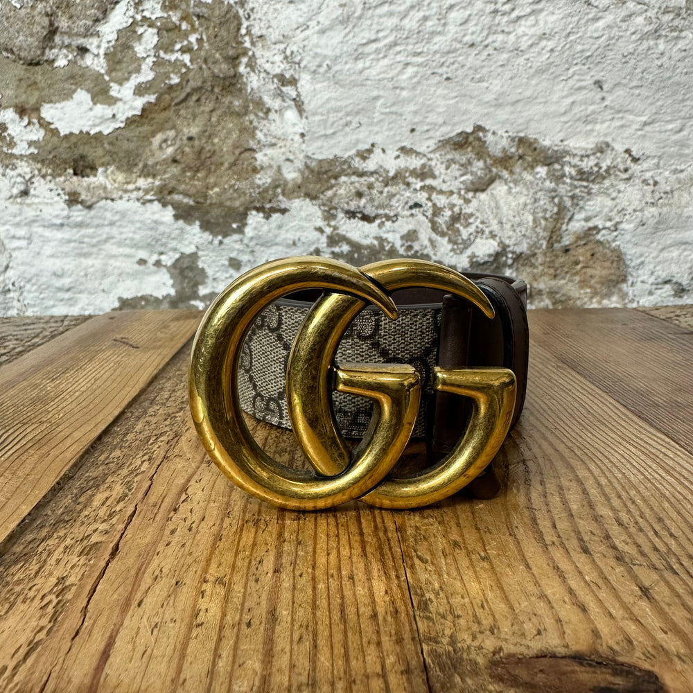 Gucci Tan Monogram Belt Sz (90/36)
