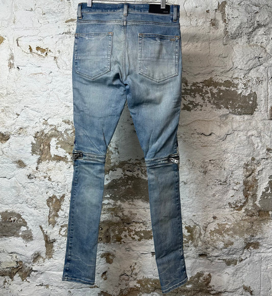 Amiri MX2 Blue Black Patch Blue Denim Jeans Sz 29