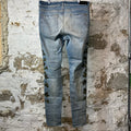 Amiri Green Camo Bones Blue Denim Jeans Sz 38