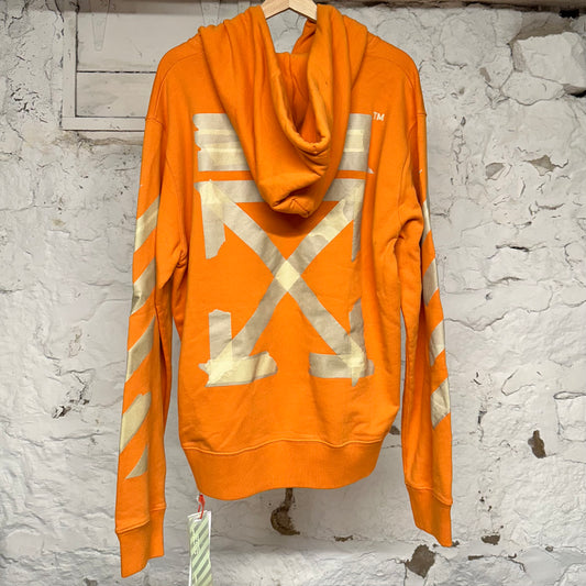 Off-White Tape Cross Orange Hoodie Sz XL