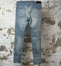 Amiri MX1 Multicolor Flannel Blue Denim Jeans Sz 34