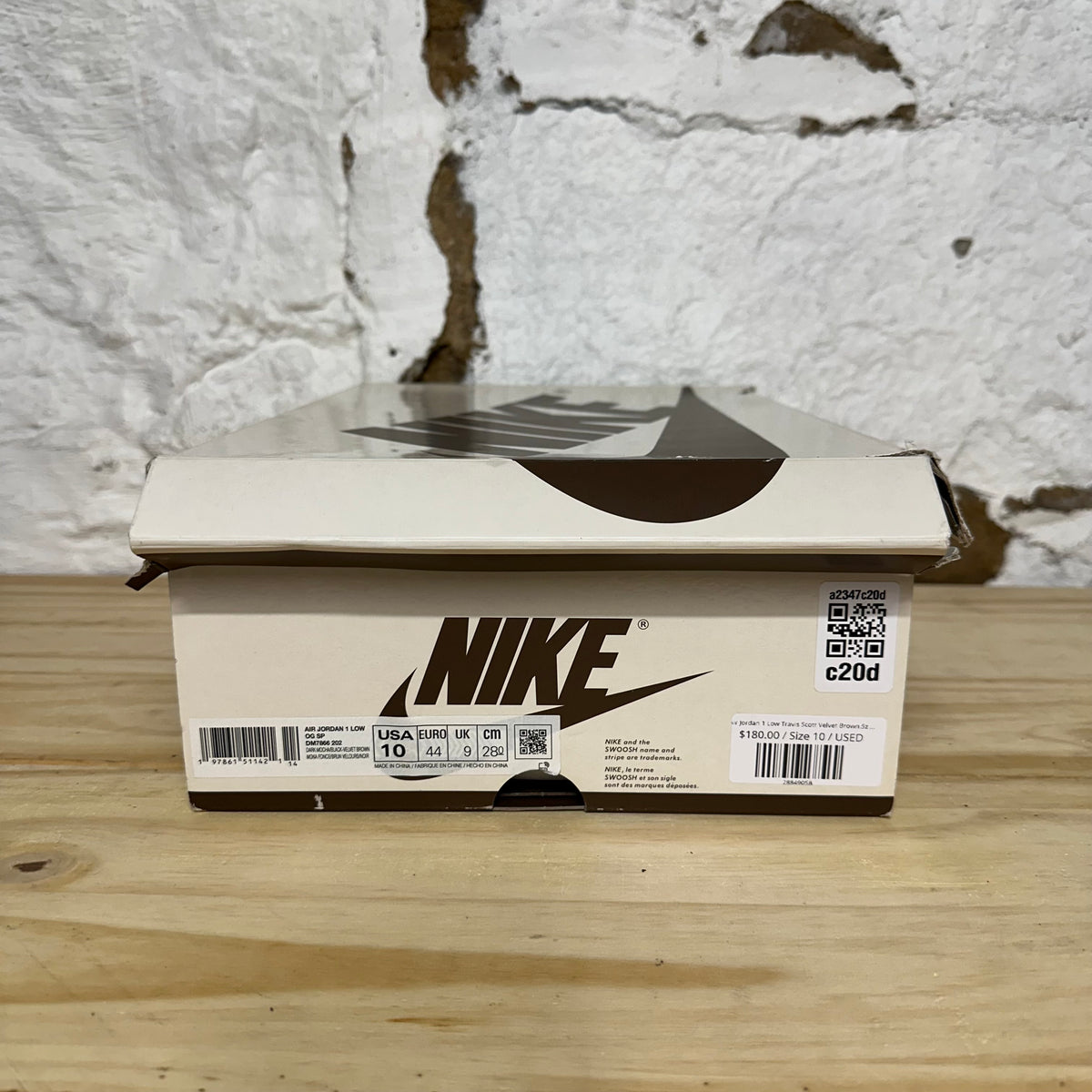 Air Jordan 1 Low Travis Scott Velvet Brown Sz 10