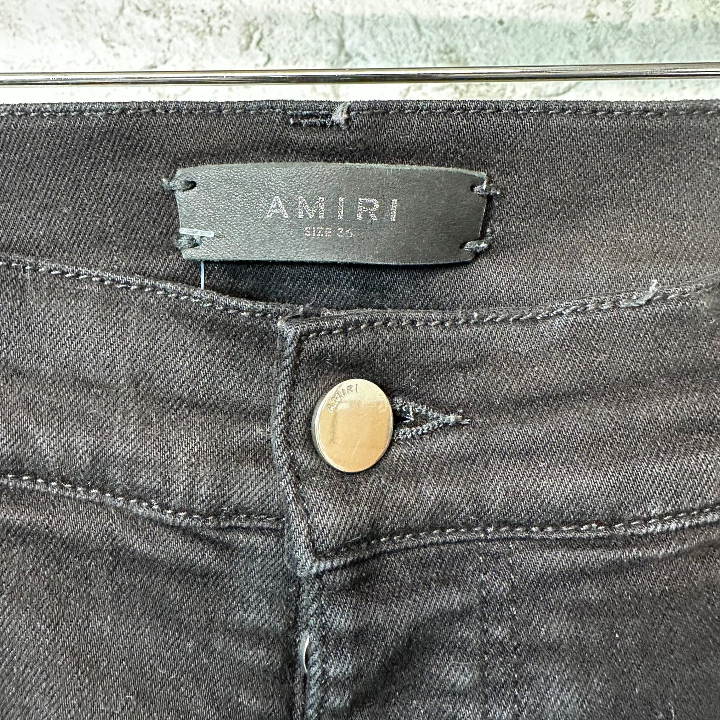 Amiri MX1 Grey Paisley Black Denim Jeans Sz 36