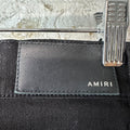 Amiri Black Suede Core Logo Black Denim Jeans Sz 28