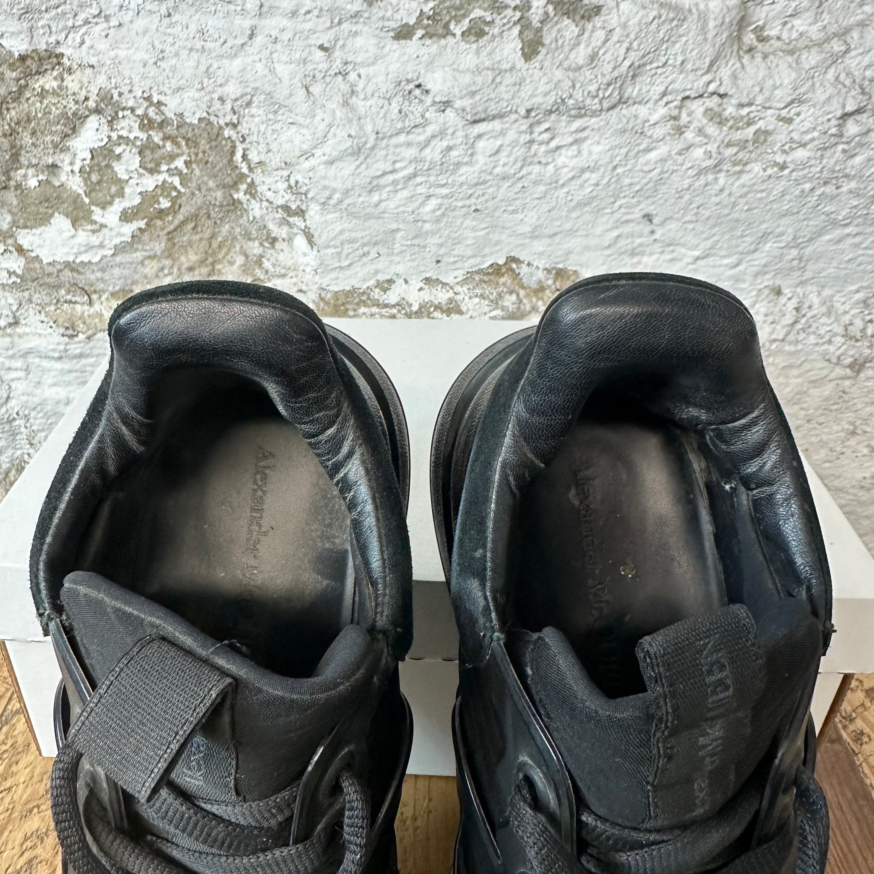 Alexander McQueen Nappa Joey Triple Black Sneaker Sz 7.5 (40.5