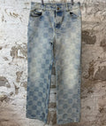 Louis Vuitton 3D Damier Blue Denim Jeans Sz 34
