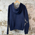 Louis Vuitton Intarsia Navy Zip Up Hoodie Sz L