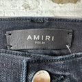Amiri MX1 Brown Suede Faded Black Denim Jeans Sz 38