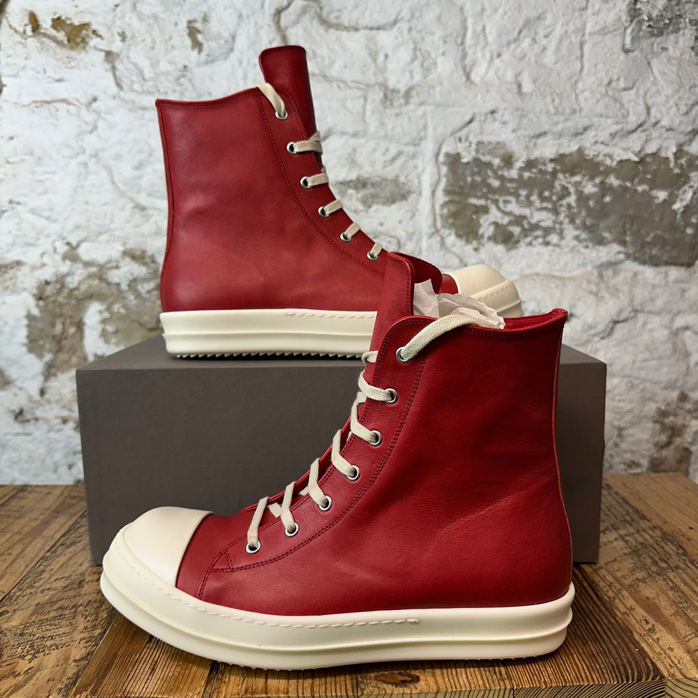 Rick Owens High Cardinal Red Milk Sneaker Sz 10 (43) DS