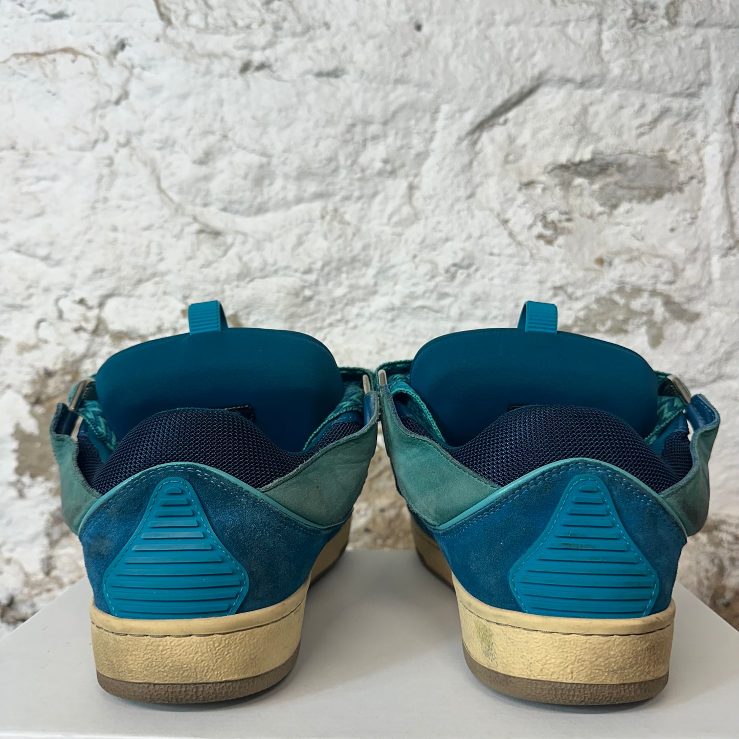 Lanvin Curb Teal Lace Blue Sneaker Sz 9 (42) No Box