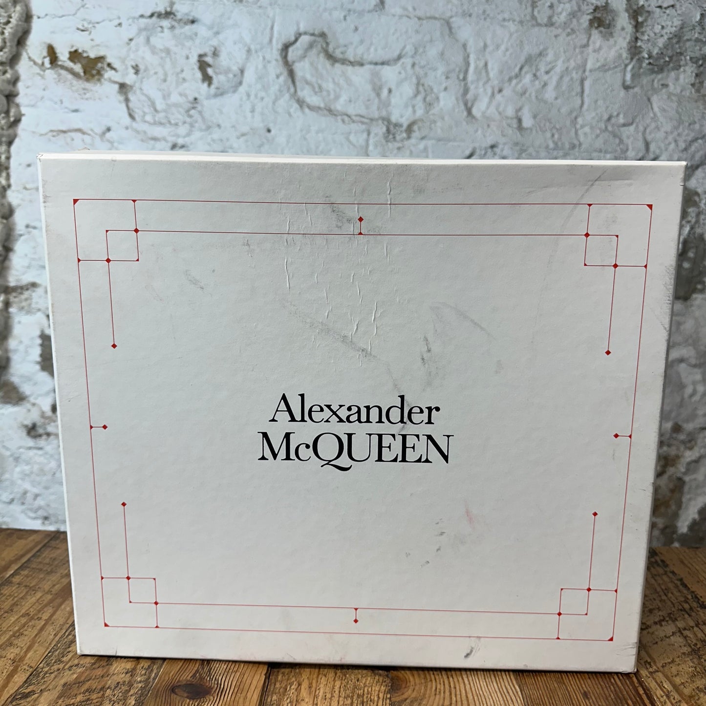 Alexander McQueen Black Red Tan Tread Boot Sz 10.5 (43.5)