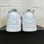 Air Jordan 1 Low Triple White Tumbled Leather Sz 9.5 DS