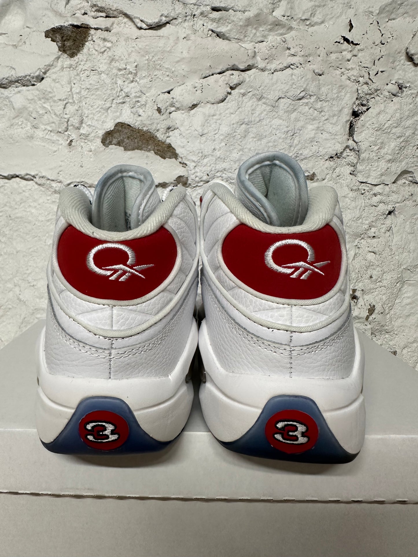 Reebok Question Mid Red Toe 25th Anniversary Sz 8