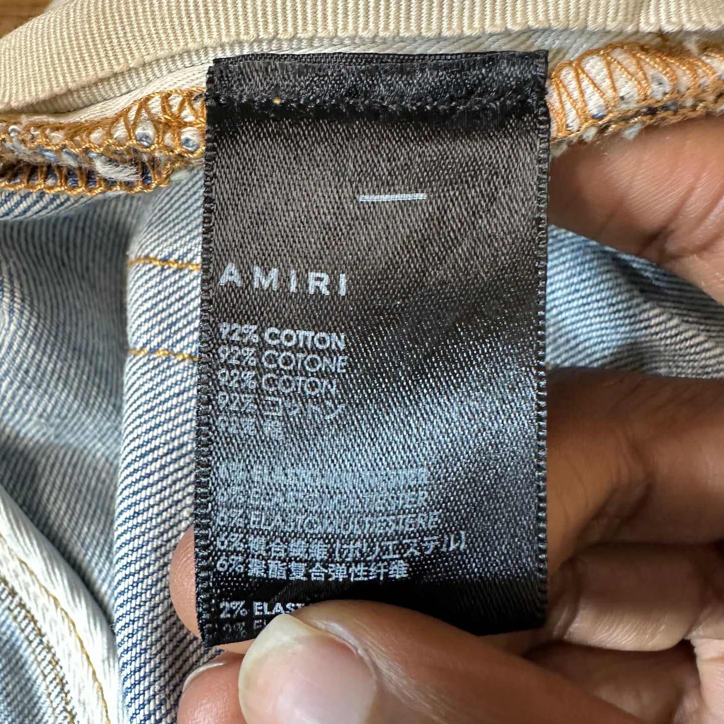 Amiri MX1 Black Paisley Blue Denim Jeans Sz 34