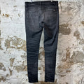 Amiri MX1 Grey Suede Faded Black Denim Jeans Sz 33