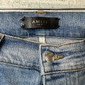 Amiri Distress Side Spell Blue Denim Jeans Sz 33