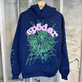 Sp5der Navy Pink Hoodie