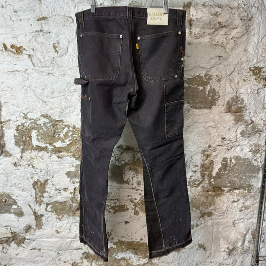 Gallery Department Faded Black Carpenter Flare Splatter Pants Sz 33
