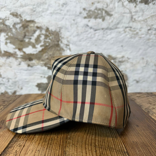 Burberry Tan Plaid Hat Sz M (Stained)
