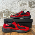Prada Americas Cup Red Patent Black Sneaker Sz 9