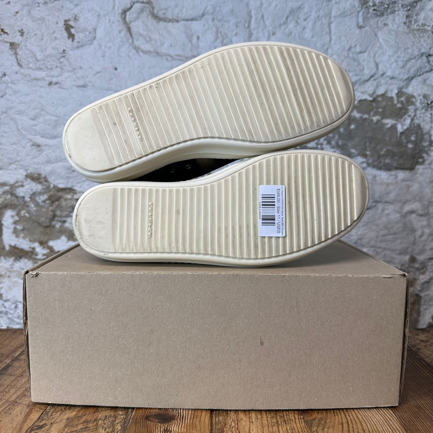 Rick Owens DRKSHDW Black Terra Milk Sneaker Sz 11