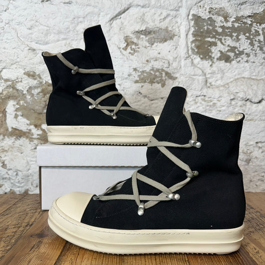 Rick Owens High Hexa Lace Black Milk Sneaker Sz 9.5 (42.5)