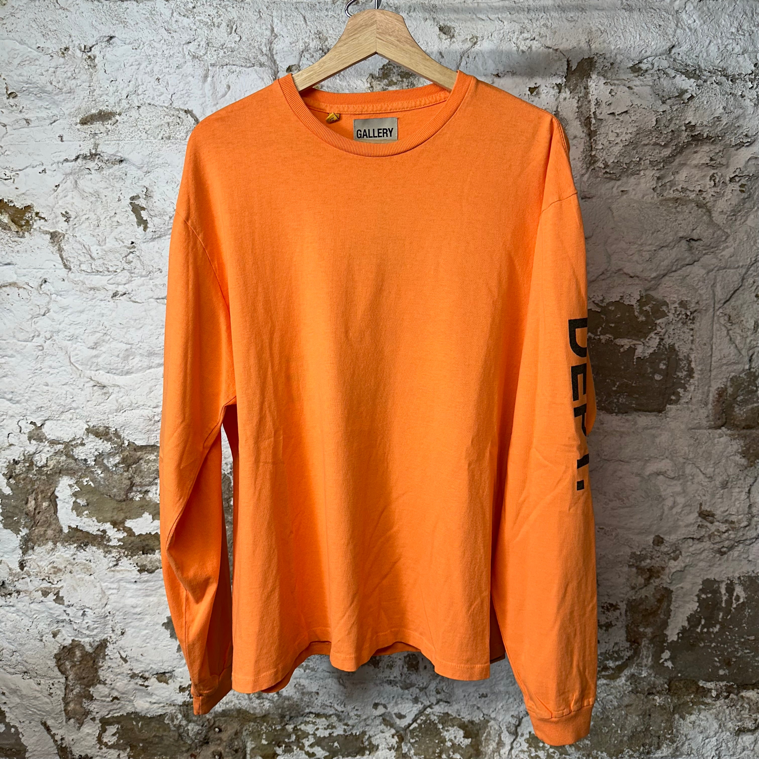 Gallery Dept Black Logo Orange Long Sleeve Sz L