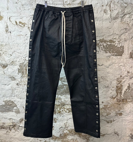 Rick Owens Waxed Black Pusher Pants Sz M
