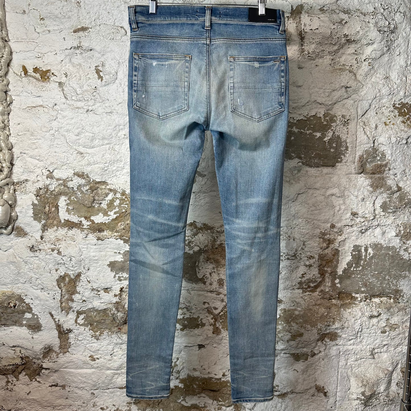 Amiri Distressed Plain Blue Denim Jeans Sz 31